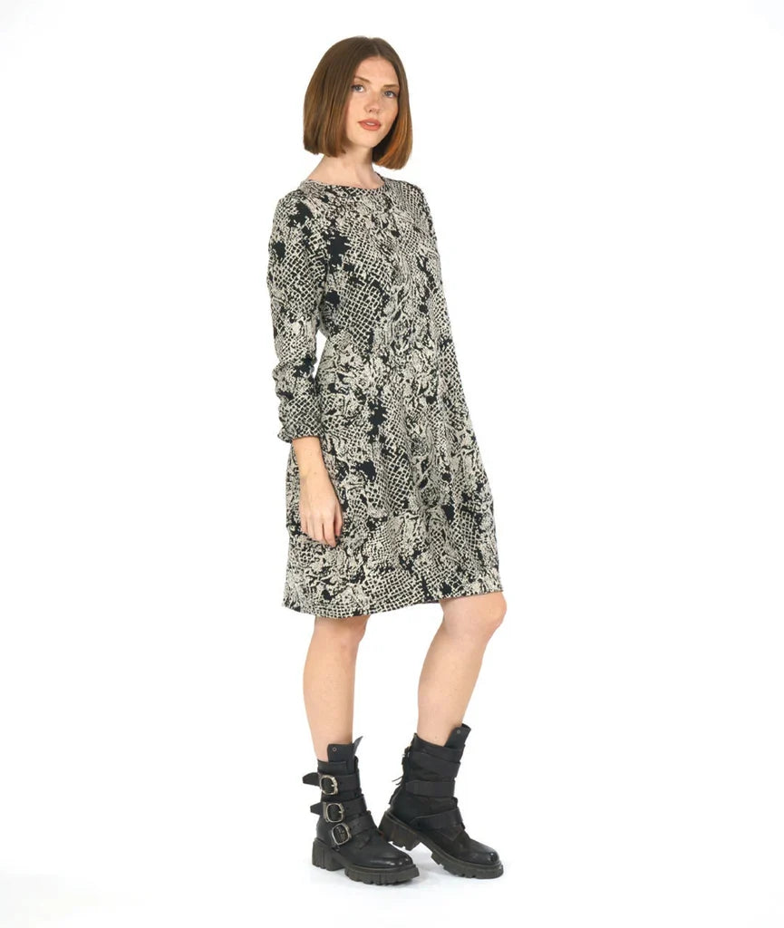 Dress--"Supernova", Long Sleeved, Cocoa Check (Niche)