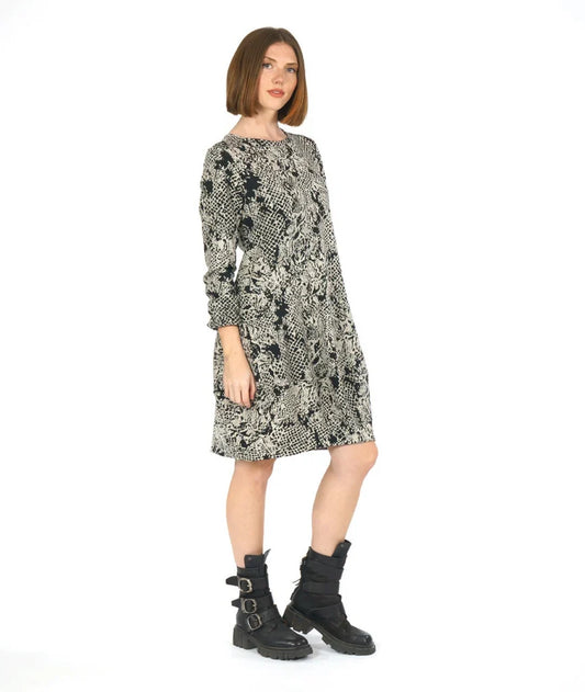 Dress--"Supernova", Long Sleeved, Cocoa Check (Niche)