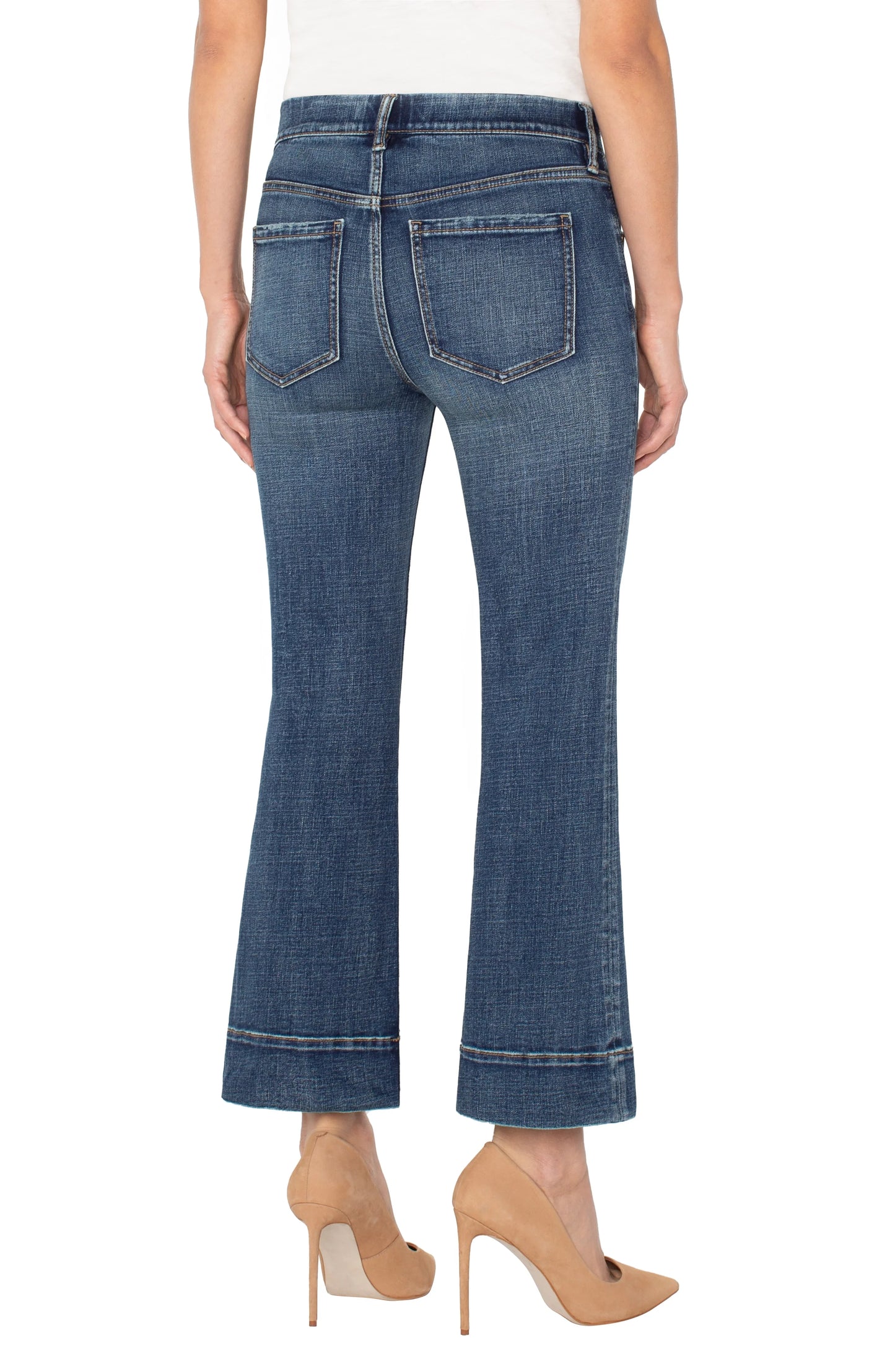 Jeans--"Gia Glider", Crop, Flare, Blue (Liverpool)