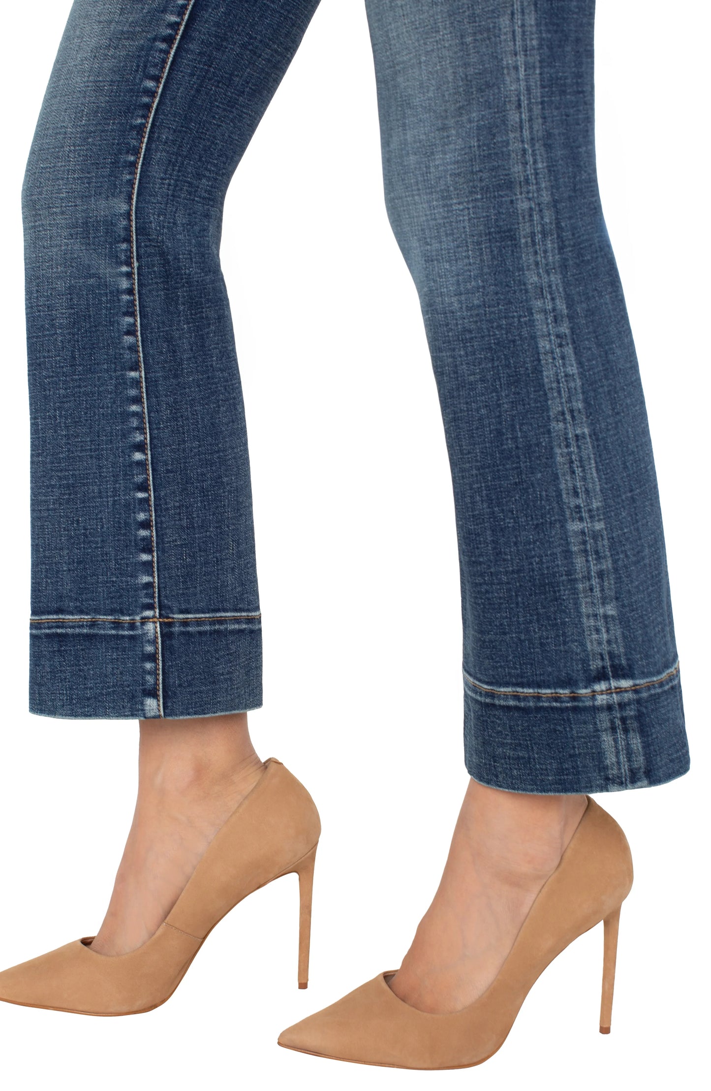 Jeans--"Gia Glider", Crop, Flare, Blue (Liverpool)
