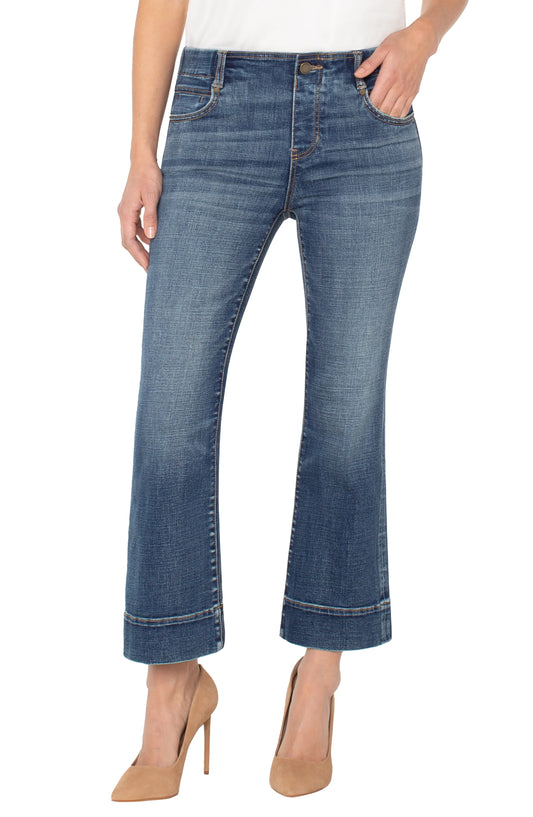 Jeans--"Gia Glider", Crop, Flare, Blue (Liverpool)