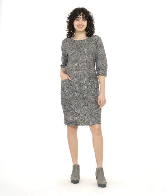 Dress--"Friday", Ridge Stripe, Black & White (Niche)