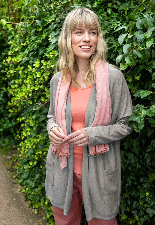 Sweater--"Ozana", Cardigan, Cotton-Cashmere, Sky Blue (NOK by Charlotte Mansted)