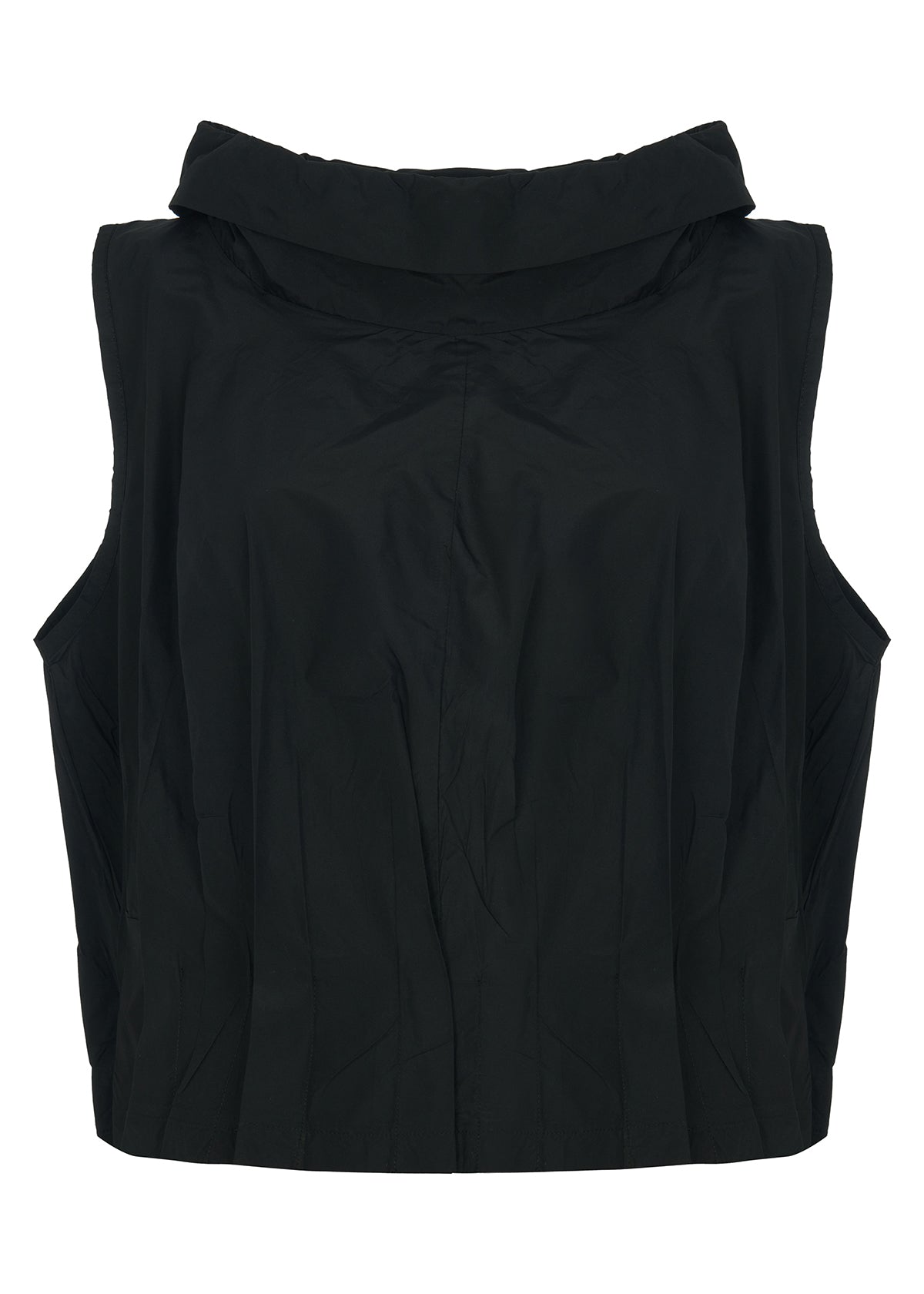 Top--"Willis", Cowl neck, Short Sleeve, Parachute material, Black (Kozan)