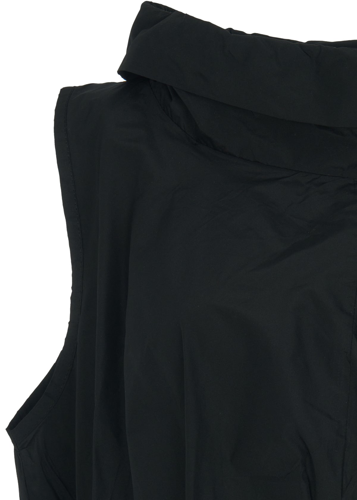 Top--"Willis", Cowl neck, Short Sleeve, Parachute material, Black (Kozan)