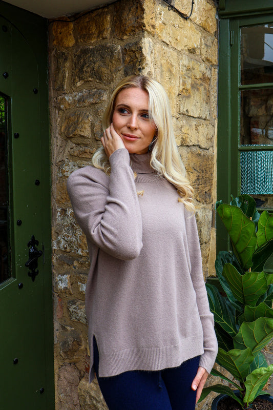 Sweater--"Polo", Turtleneck, Knit, Navy OR Light Grey (Amazing)