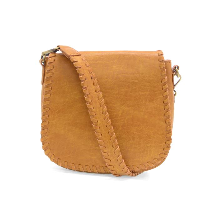 Purse--"Annie", Whip Stitching, Vegan Leather, Black OR Whiskey (Joy Susan)