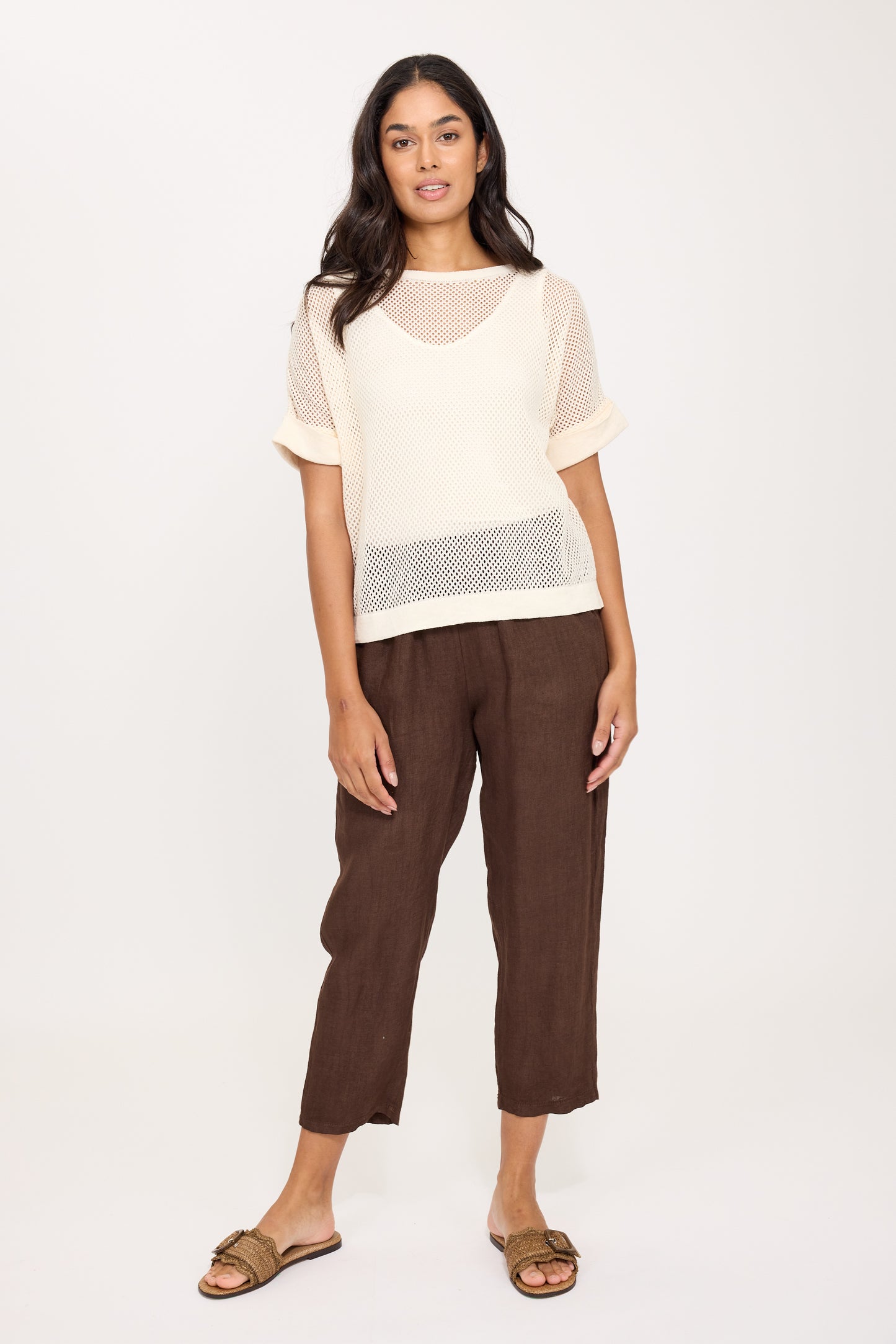 Pants--Barrel, Linen, Coffee OR Navy (Pistache)