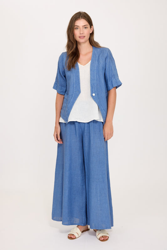 Pants--Palazzo, Linen, Black (Pistache)