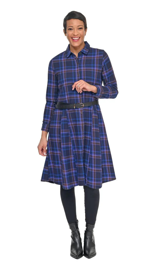 Dress--"Sheridan", Flannel, 3 Plaid Patterns (Tulip)