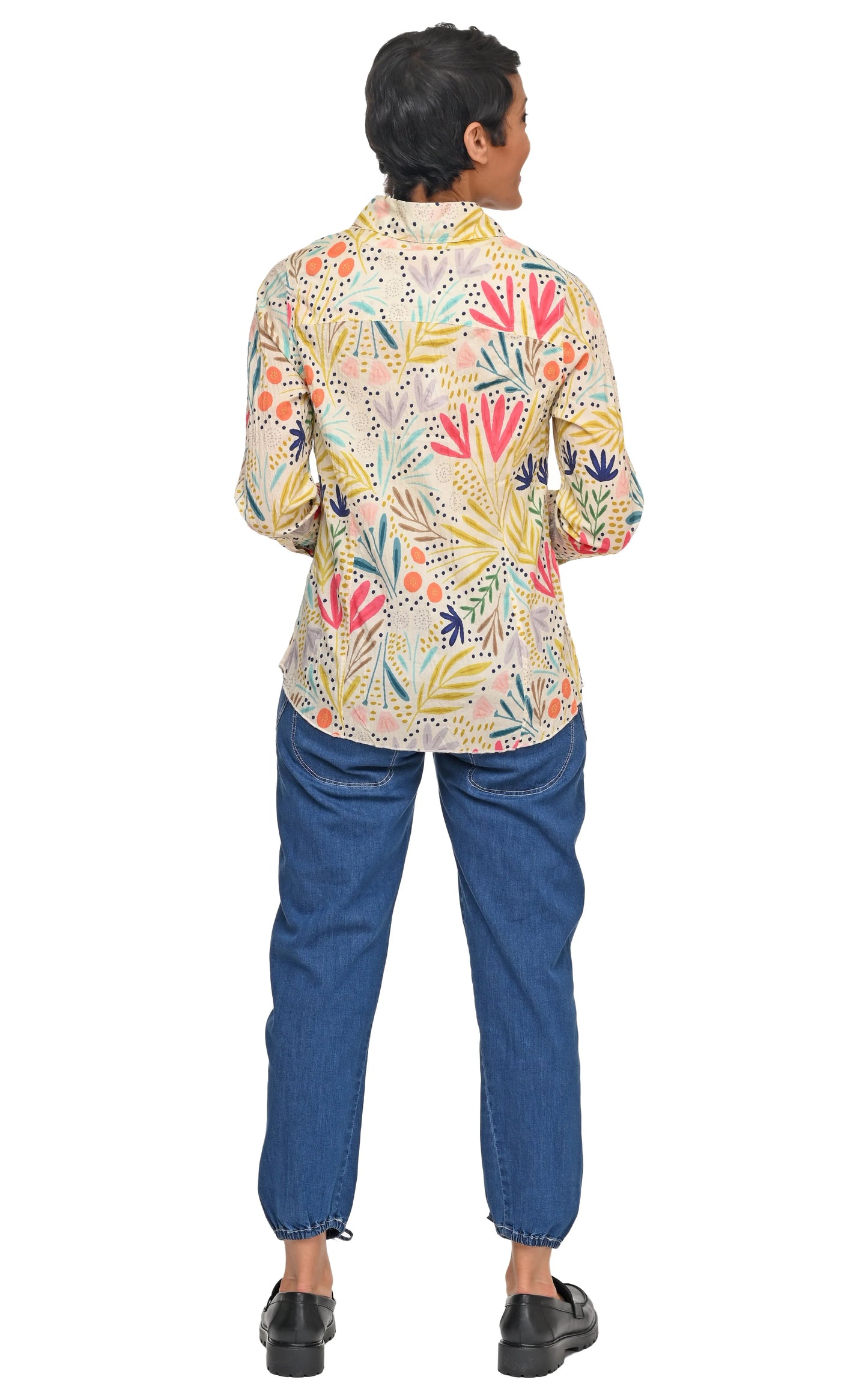 Shirt--"Gretchen", Long Sleeve, Cotton, Whimsy--Multi (Tulip)