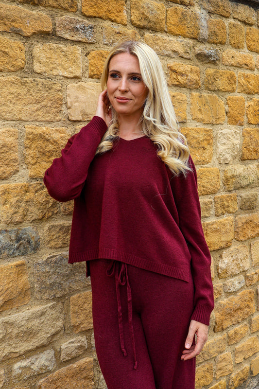Sweater--"Zilpah", V-Neck, Knit, Summer Blue OR Smoke (Amazing)