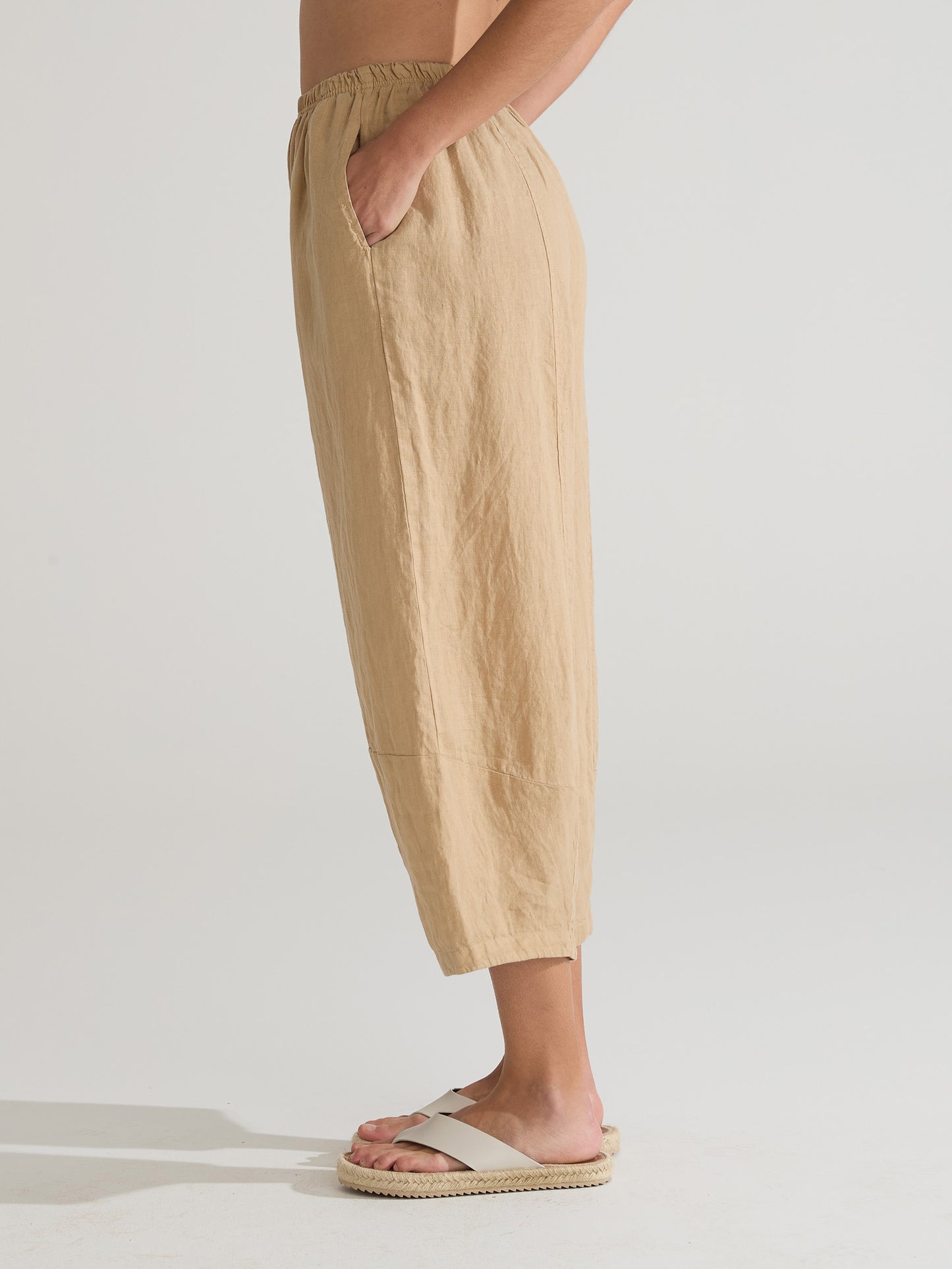 Pants--Lantern-style, Linen, "Cashew" (Cut Loose)