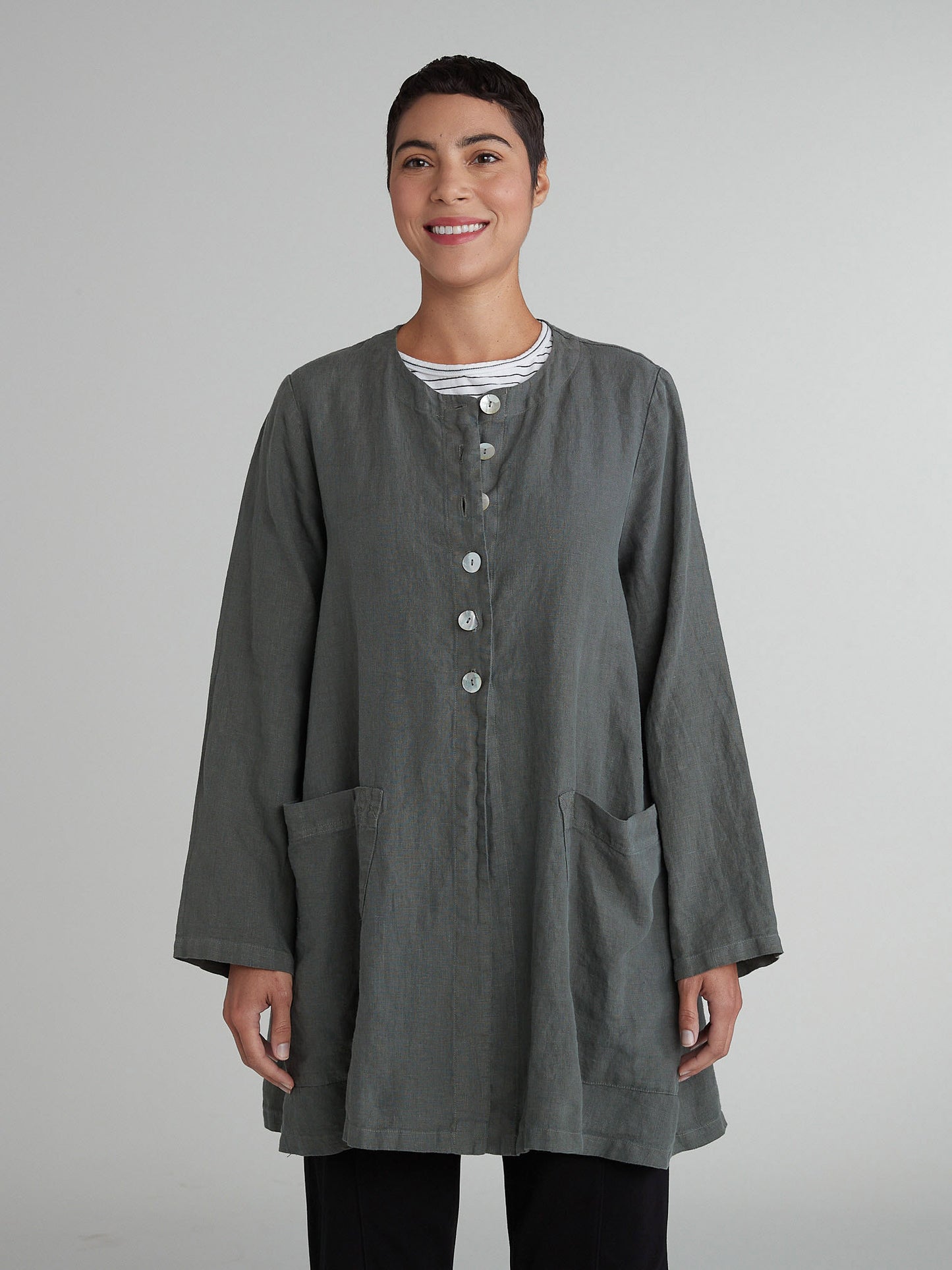 Jacket--Long Sleeved, Linen, "Clay" (Cut Loose)