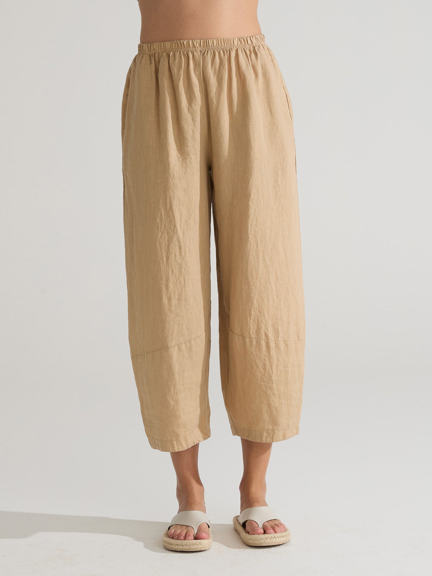 Pants--Lantern-style, Linen, "Cashew" (Cut Loose)