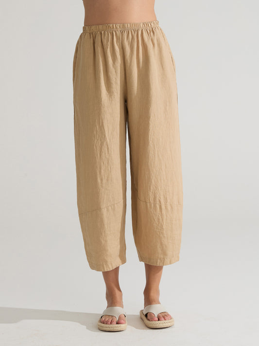 Pants--Lantern-style, Linen, "Cashew" (Cut Loose)