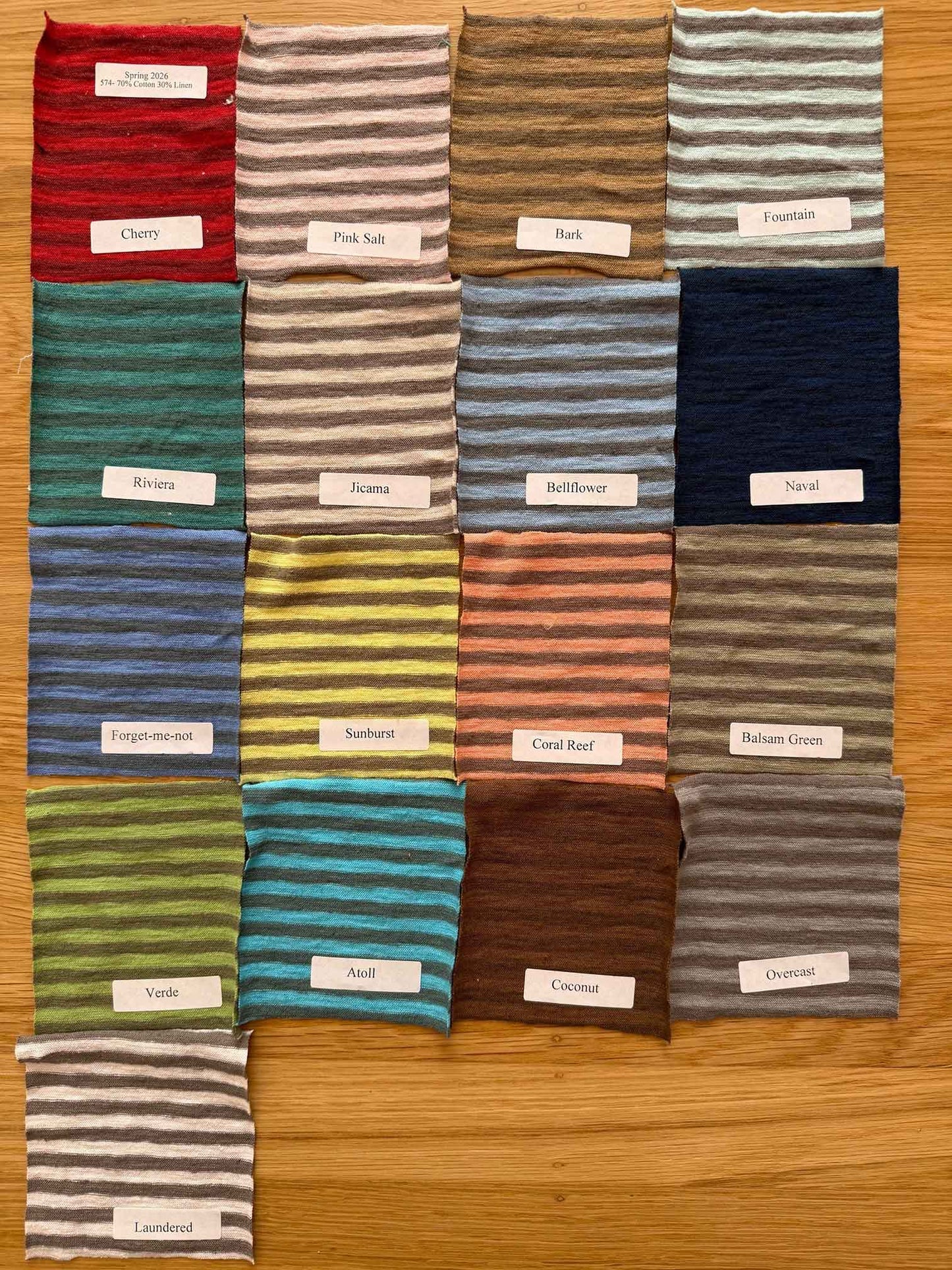 Shirt--Boatneck, 3/4 Sleeve, Striped, Forget-Me-Not (Cut Loose)