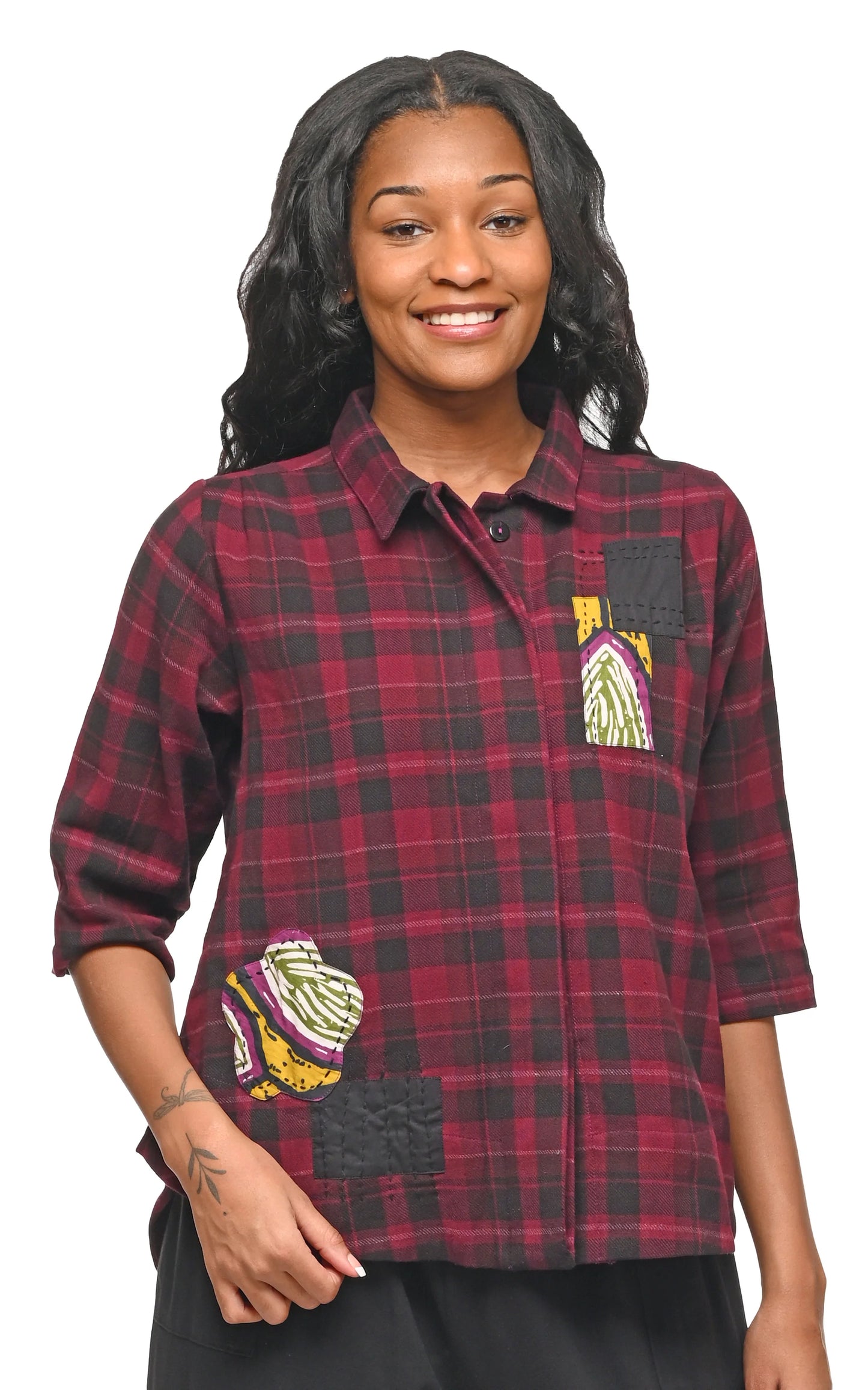 Dress--"Sheridan", Flannel, 3 Plaid Patterns (Tulip)