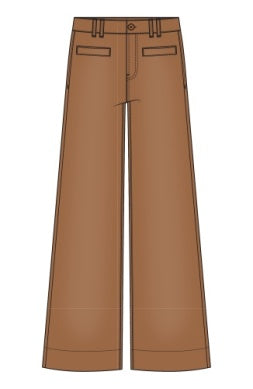Jeans--Wide Leg, Cropped, Mocha (Liverpool LA)