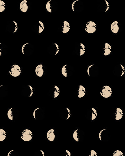 Dress--"Mia", High Neckline, Sleeveless, Cotton Jersey Knit, "Mond"--Black w/white Moons (Effie's Heart)