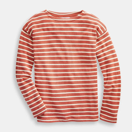Sweater--"Nantucket", Striped, Boatneck, Cotton, 3 Patterns (Whaler Knits)