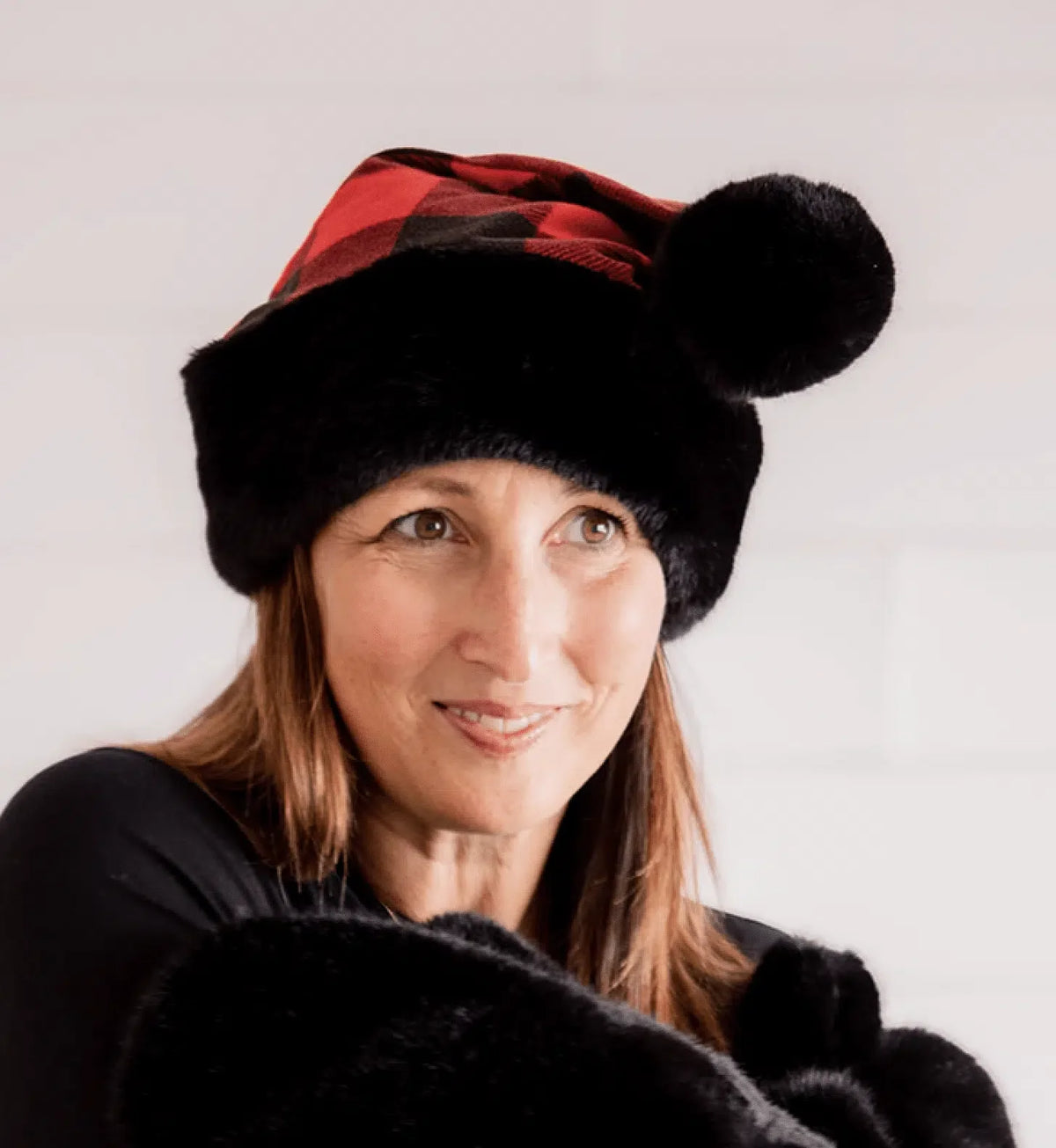 Hat--"Elf", Plaid--Black & Red (Heim-Made)