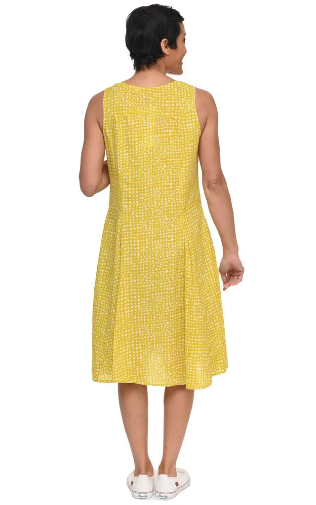 Dress--"Poppie", Sleeveless, Cotton, Goldfish--Yellow (Tulip)