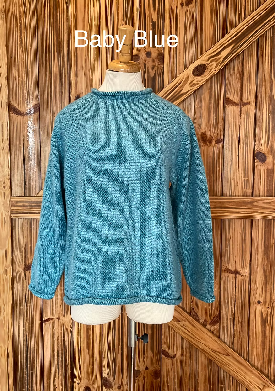 Sweater--Rolled Edge, Alpaca, Many Colors (South American Side)