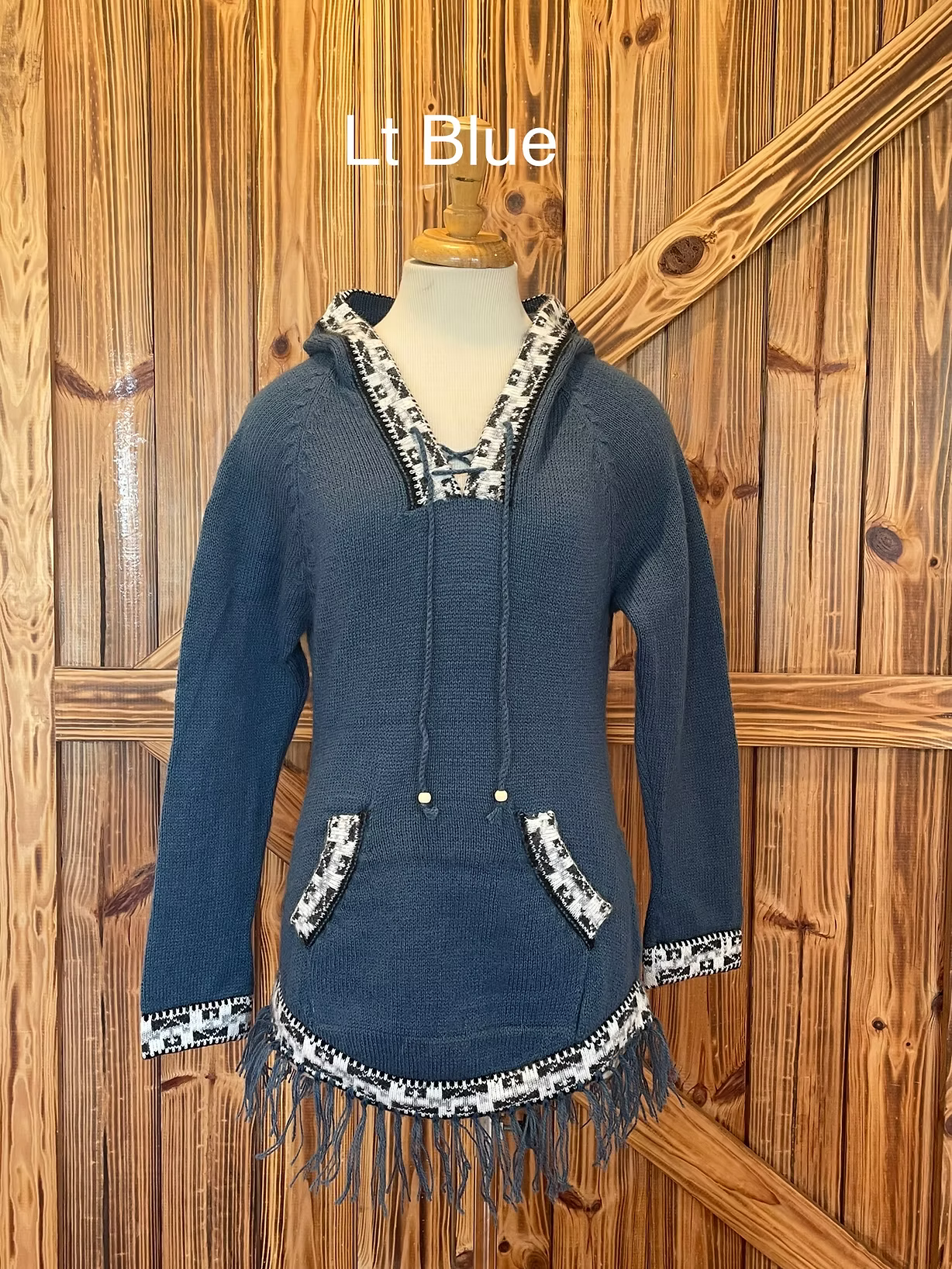 Sweater--"Shakira", Pullover, Alpaca, Light Blue OR Black (South American Side)