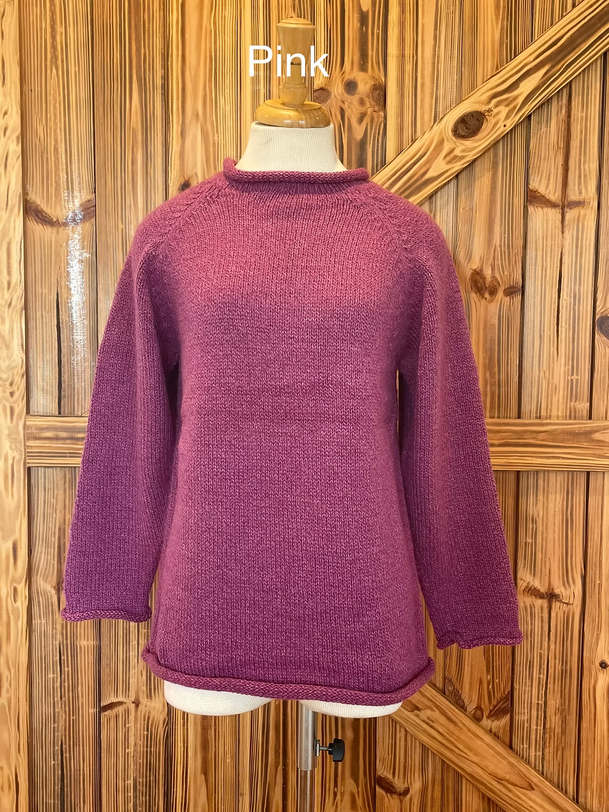Sweater--Rolled Edge, Alpaca, Many Colors (South American Side)
