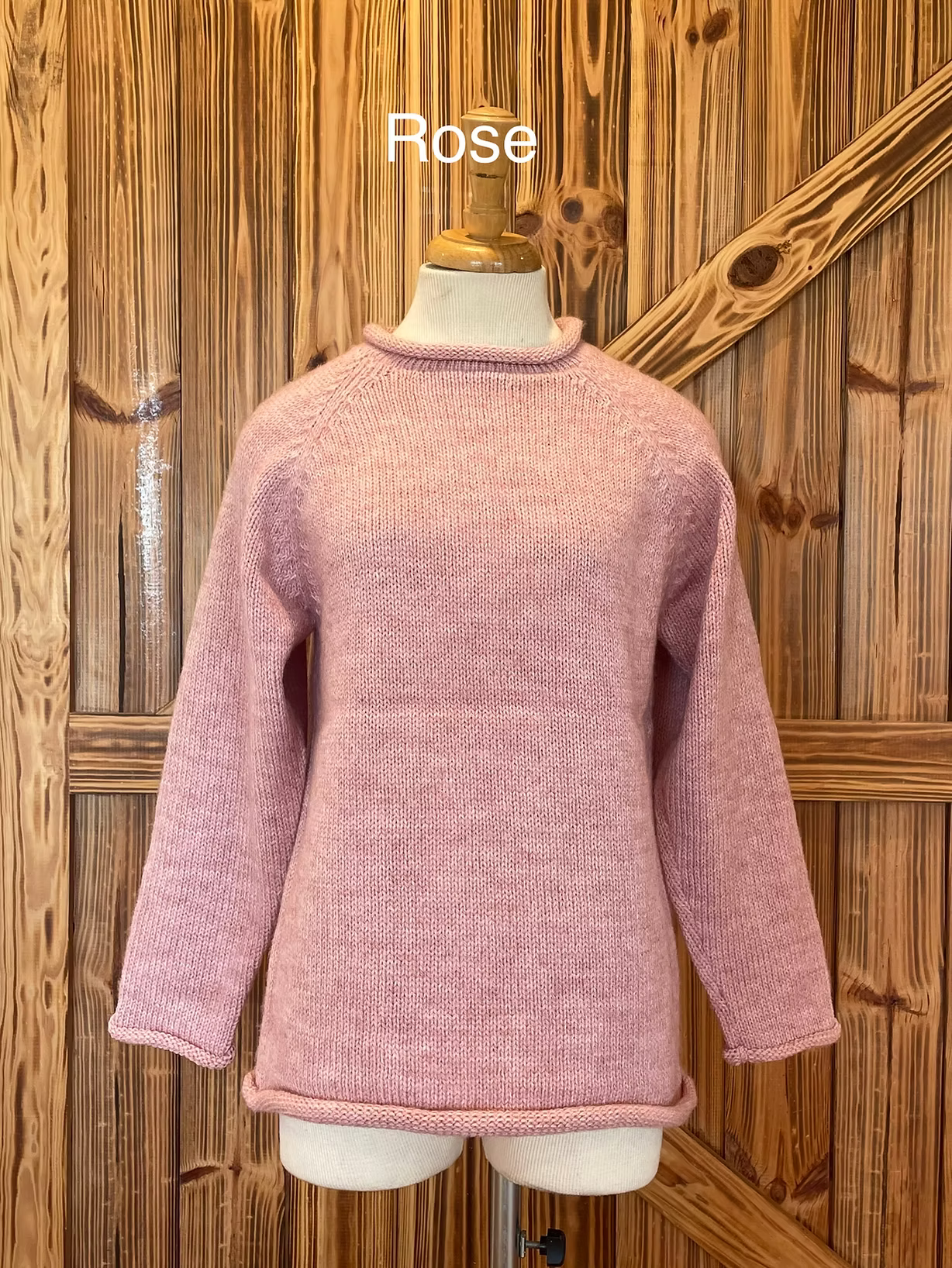 Sweater--Rolled Edge, Alpaca, Many Colors (South American Side)