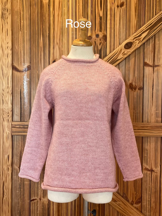 Sweater--Rolled Edge, Alpaca, Many Colors (South American Side)
