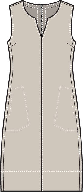 Dress--"Beachcomber", Poplin, Willow OR Navy (Habitat)