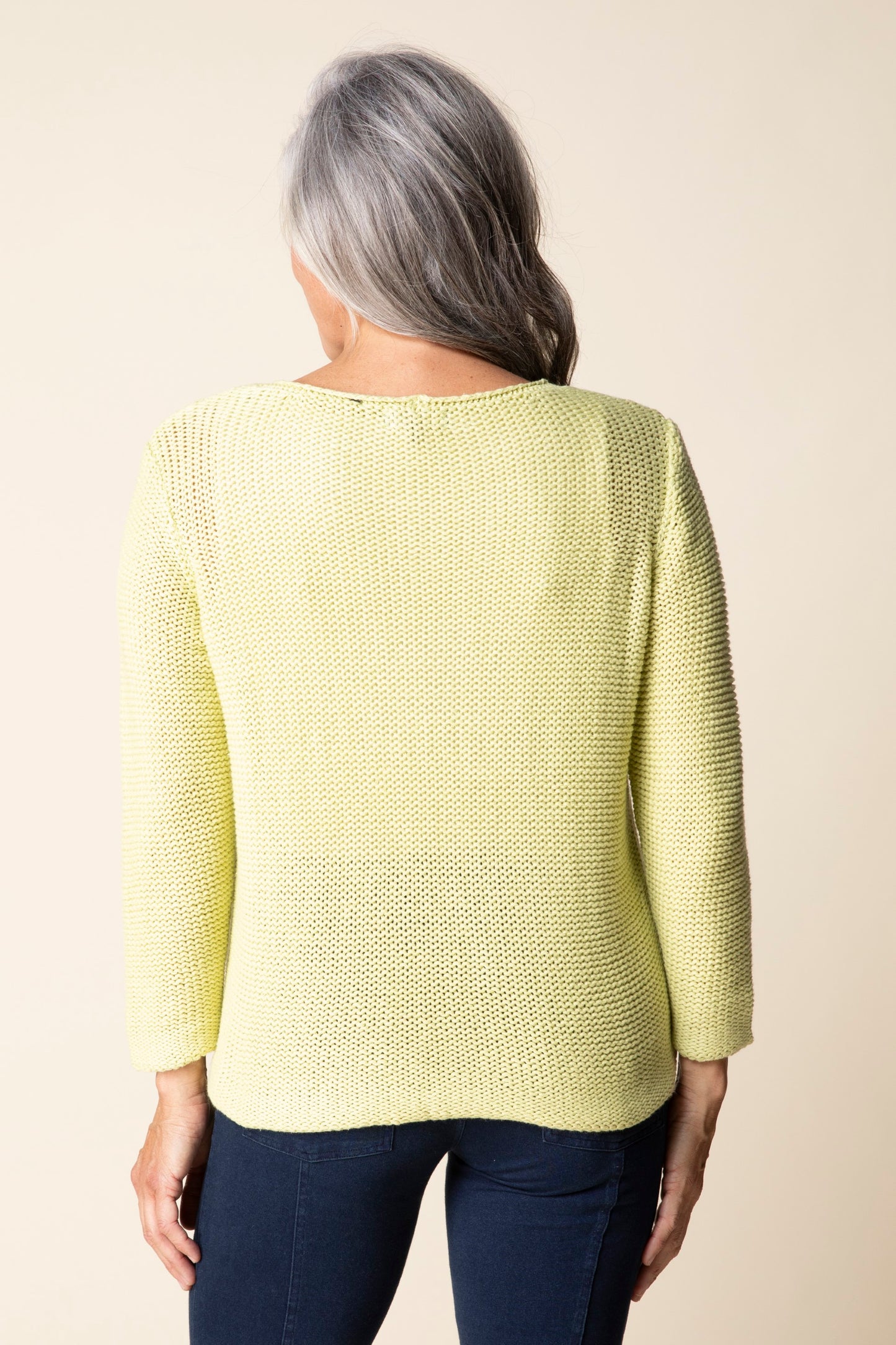 Sweater--"Shoreside", Long-Sleeved, Cotton, Aloe (Habitat)