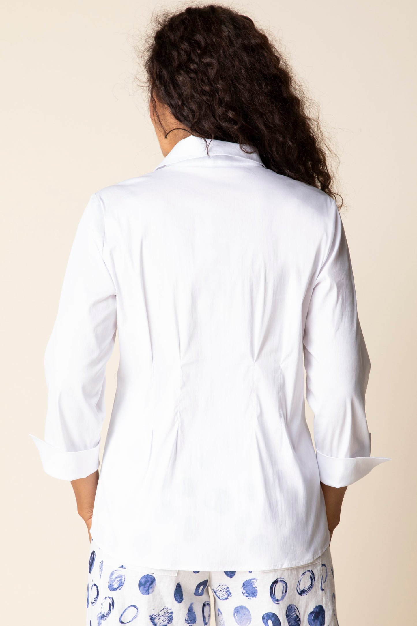 Shirt--"Perfect Travel", Seamed, Cotton-Blend, White (Habitat)