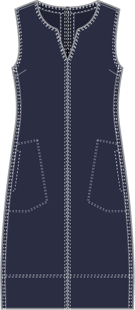 Dress--"Beachcomber", Poplin, Willow OR Navy (Habitat)