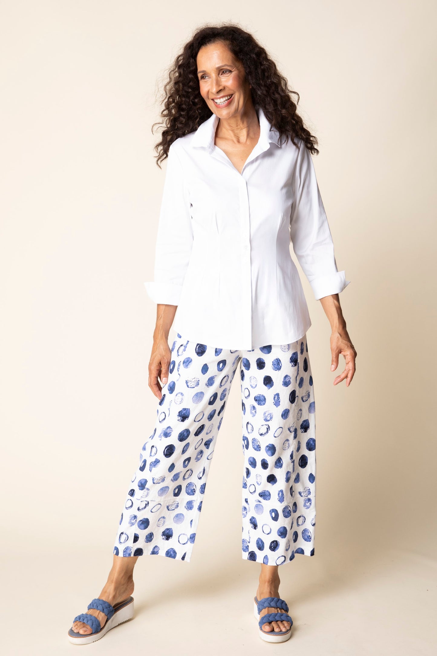 Shirt--"Perfect Travel", Seamed, Cotton-Blend, White (Habitat)