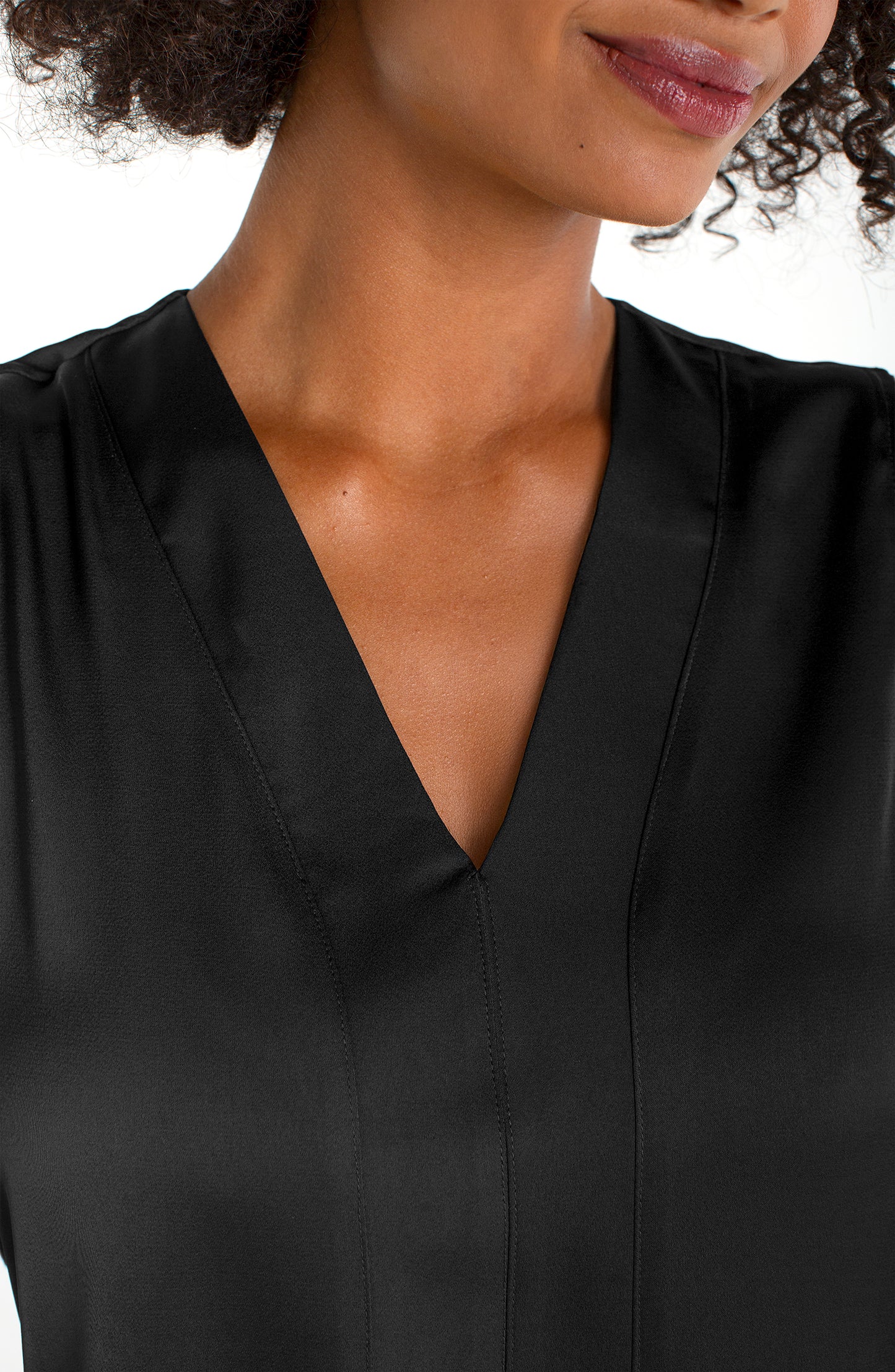 Shirt--Sleeveless, V Neck, Black (Liverpool LA)