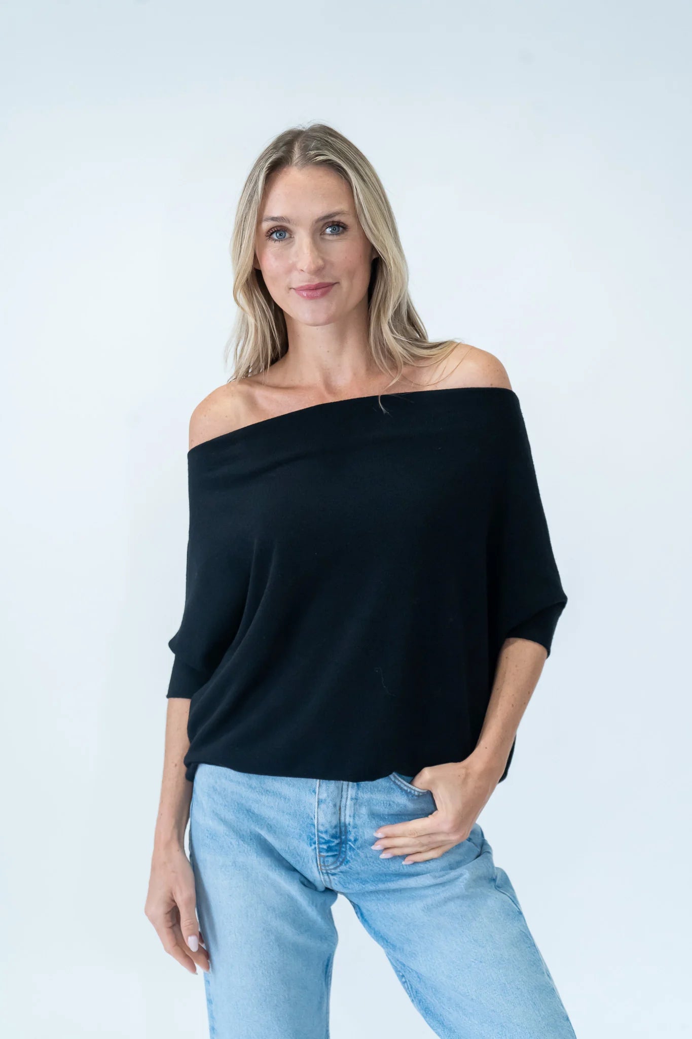 Top--"Anywhere", SHORT Sleeved, Raisin, Truffle OR Black (Six Fifty)
