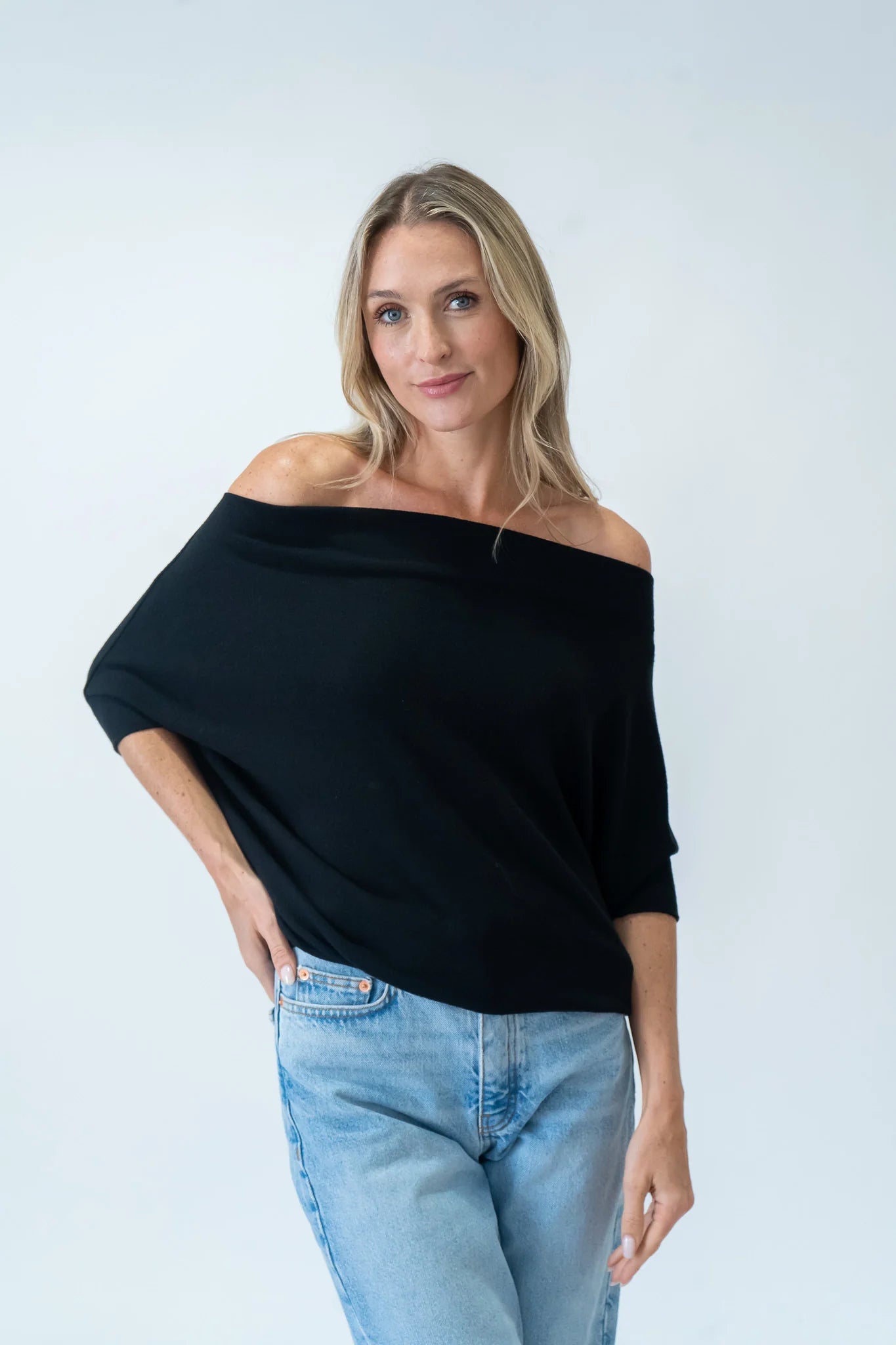 Top--"Anywhere", SHORT Sleeved, Raisin, Truffle OR Black (Six Fifty)