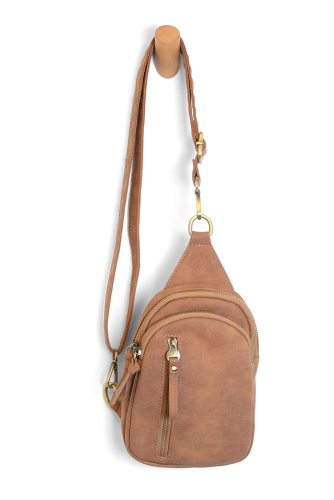Crossbody--"Skylar", SUEDED Vegan Leather, 3 Colors (Joy Susan)