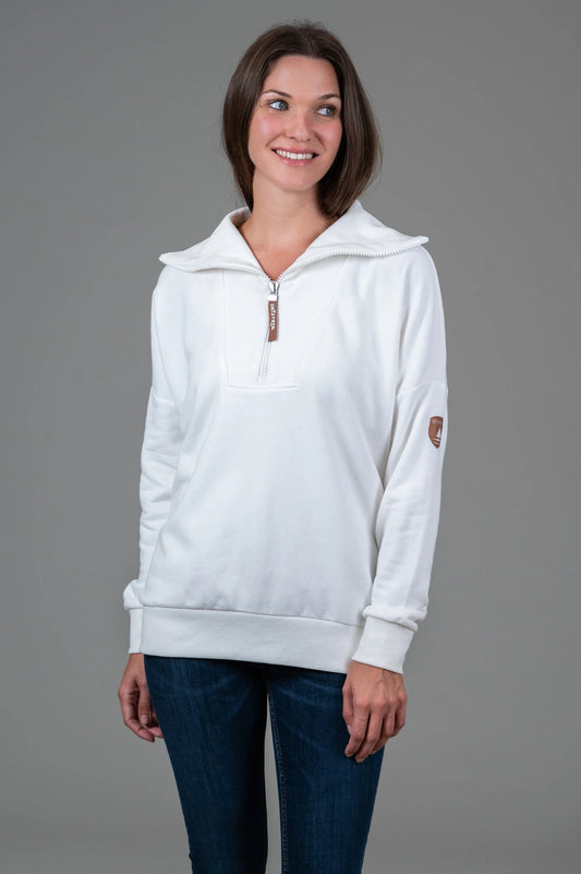 Sweatshirt--"Padma", 1/4 Zip, High Collar, Cross-ZIp, "Pine Ridge" (Wanakome)