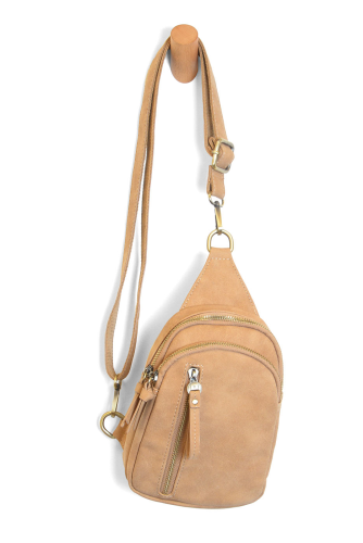 Crossbody--"Skylar", SUEDED Vegan Leather, 3 Colors (Joy Susan)